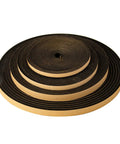 Dope Foam Rubber Seal Strip With Super Strong Self-Adhesive Backing, 10M Length coiled black rubber tape for sealing gaps.