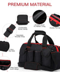 Pro Grade 16 Inch Tool Bag Organizer With 17 Pockets And Adjustable Shoulder Strap For Men And DIYers Portable Toolbox details
