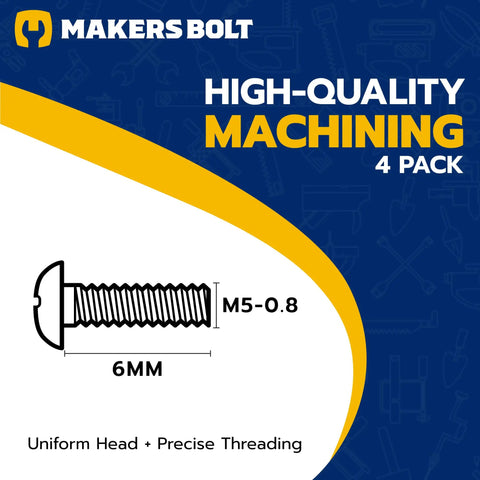 Diagram of Black Stainless Steel License Plate Screws for BMW and Tesla Phillips Pan Head M5 0.8 x 6 mm Bolts Pack of 4