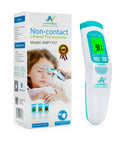 Non Contact Infrared Forehead Thermometer Medical Grade For Quick One Second Readings Ideal For Adults Kids And Babies Hospital Quality No Touch Fever Check White Finish box and thermometer