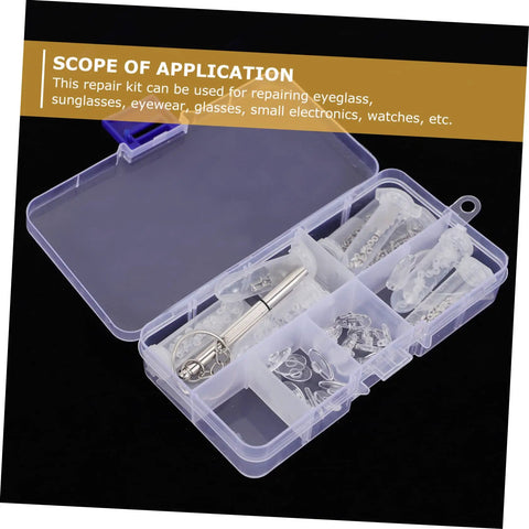 Open storage case of All In One DIY Eyeglass Repair Tools Kit With Nose Pad Screws And Maintenance Gear For Quick Fixes