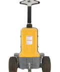 Heavy Duty Electric Powered Tugger With 3000 Lb Pull Capacity featuring ergonomic handle, yellow body, and robust tires.