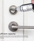 Applying Graphite Powder Lubricant For Locks And Hinges 15ml on door lock, non-greasy powder for smooth operation.