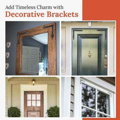 Top Shelf 4 Pack 8.25 Inch Black Metal L Brackets Hella Durable Decorative Steel Corner Supports For Rustic Furniture Farmhouse doors and cabinets.