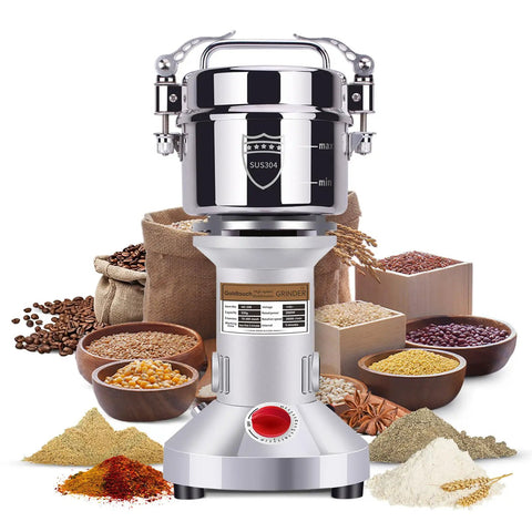 Beast 2000W Grain Grinder Mill With 550g Capacity Stainless Steel High Speed Pulverizer ideal for dry grains and coffee beans.