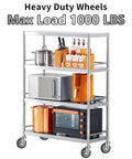 No Nonsense Heavy Duty 4 Inch Casters For Wire Shelving Racks Rollin Smooth On All Floors Rock Solid Industrial Strength Thermoplastic Wheels Set Of Four on kitchen cart.