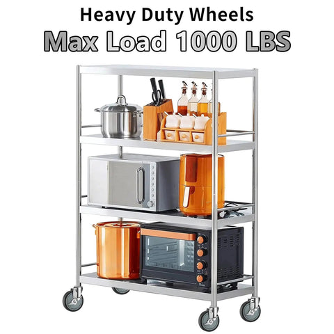 No Nonsense Heavy Duty 4 Inch Casters For Wire Shelving Racks Rollin Smooth On All Floors Rock Solid Industrial Strength Thermoplastic Wheels Set Of Four on kitchen cart.