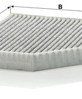 Activated Carbon Cabin Air Filter For Cars And Trucks OEM Replacement For Audi Q5 A4, Porsche Macan And More, showing dimensions