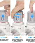 Step-by-step guide adjusting pressure on Three Stage Pneumatic Air Drying System With Three Eighths Inch NPT Port And One Eighth Inch Gauge Port