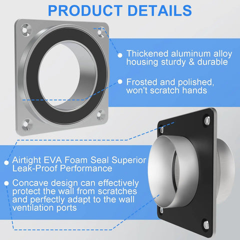 Heavy Duty Magnetic Dryer Vent Connector Kit with airtight seal close-up showing aluminum alloy housing and EVA foam seal
