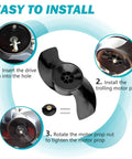 Trolling Motor Propeller Replacement For MotorGuide Katana Two Blade 3.5 Inch Hub 10.25 Inch Diameter Drill Propeller Replacement Part Easy Install Beefed Up For Rough Waters showing installation steps.