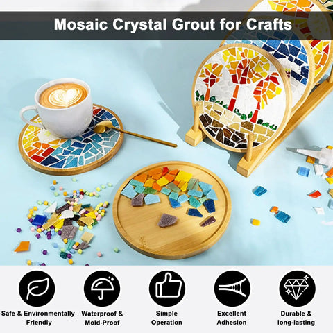 White Mosaic Crystal Grout 200G No Water Needed Direct Caulking For Mosaics Tile Tools Quick Dry Sealant