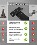 Genuine 5 Inch Matte Black Door Hinges 4 Pack Heavy Duty Gate Hardware With No Fuss Screws showcasing load capacity and design features.