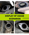 Two-piece graphite exhaust gasket set, 60 mm ID (2.36 in), shows manifold flange gaskets and pipe seals.