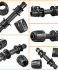 Half Inch Drip Irrigation Tubing Couplings Kit, 12 Barbed Locking Connectors for Drip Tubing, 16mm OD, various angles