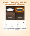 How to change modes for 6 Inch LED Recessed Lights With Night Light, 12 Pack, Adjustable 3 CCT Color Temperatures