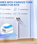 315 Inch Paintable Cord Hider Kit Cable Raceway For Wall Mount TV White showing connector kits and installation examples