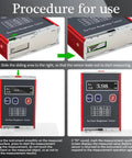 Procedure for use view of Portable Surface Roughness Tester With 0.01 μm Accuracy, Compact Profilometer For Ra/Rq 0.05 To 15.0 μm And Rz/Rt 0.1 To 50.0 μm, Rechargeable With Standard Calibration Block, On-The-Go Precision Gauge For Metals, Plastics, Ceramics.