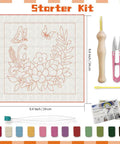 Two Pack Flower Butterfly Punch Needle Kit Set With Frames For Beginners, Includes 12 Yarn Colors, Hook, Pattern and Tools