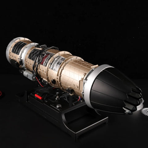 Kickass Metal Turbofan Engine Model Kit For Aviation Buffs 1 10 Scale cutaway view of detailed engine model with motor assembly.