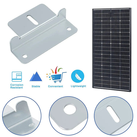 Heavy Duty Solar Panel Z Bracket Set For RVs, Boats, Trailers And Yachts, Off Grid Systems Tough As Nails Lightweight Aluminum Mounting Brackets Corrosion Free Fits 50W To 150W Panels 4 Pack