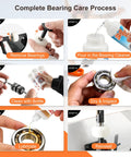 All In One Skate Bearing Cleaning Kit Portable Maintenance System With Cleaning Bottle 200ml Cleaner 100ml Lubricant Oil steps