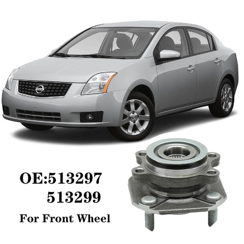 Front Wheel Bearing And Hub Assembly For Nissan Sentra 2007 2008 2009 2010 2011 2012 2.0L 4 Lug With ABS Premium Replacement Part Replaces OEM Hub Kit For Smooth Rides And Quiet Performance Easy Install