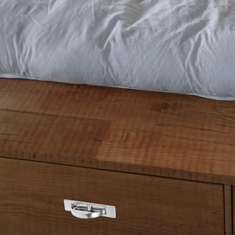 Low Profile Zinc Alloy Recessed Cabinet Pulls Hidden Wardrobe Door Handle For Drawers And Closets 85mm Hole Spacing Durable Concealed Cabinet Hardware on wood drawer