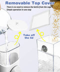 Top Shelf No Sweat Automatic Bird Feeder And Water Dispenser Set Slick Transparent Food Container for easy filling and cleaning.