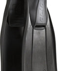 Clio Snorkeling Fin for Adults Black 43/44 Go-To Swim Fins for Snorkel, Pool, and Underwater Fun, side view of fin design