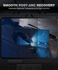 Welding view through Pro Grade Auto Shade Welding Helmet With Large 4.6 By 3.2 Inch Viewing Screen Internal Display True Color