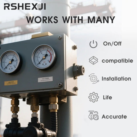 Universal Air Compressor Pressure Switch 4 Port One Quarter Inch NPT 95 125 PSI Cut In Cut Out With Unloader Valve Fits Most Single Or Dual Stage Units installed on compressor.