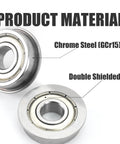 Flanged Ball Bearings 8x16x5mm Set Of 10, Chrome Steel Heavy Duty, Quiet, Beefy Shielded Bearings For Motors, Machinery, Robots, Hobbies, Drop In Replacement, Smooth, Rock Solid Performance. Chrome steel double shielded flanged bearing
