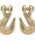 2 Pack Three Eighths Inch Chain Hooks Grade 70 Heavy Duty Clevis Grab Hooks for Trucking Towing and Industrial Chains