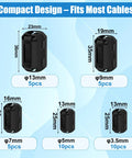 25 Piece Clip On Ferrite Core Bead Set For Cables EMI RFI Noise Suppressor Fits 3 5 7 9 13 mm Diameters Ideal For DIY Electronics