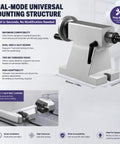 Heavy Duty Lathe Tailstock With 50 Mm Travel And Mt2 Mt3 Taper Options For Cnc 4 Axis Rotary Tables showcasing dual-mode mounting structure.