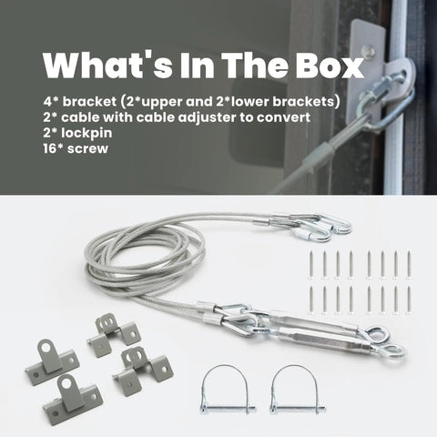 RV Toy Hauler Patio Cable Kit 109 Inch Universal Fit For Most Trailers Easy Install Upgrade For Patio Doors And Accessories Heavy Duty 1800 Lb Capacity All In One Setup