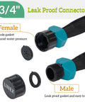Flat Soaker Hose 50 Ft With Stake for Garden Beds Drip Irrigation Hose Heavy Duty Water Saver connector close-up