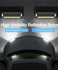 2 Pack Rubber Parking Blocks With Reflective Stripes Heavy Duty Garage Wheel Stoppers for Truck RV Trailer SUV at night