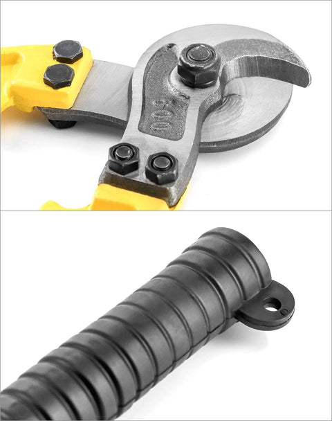 Close-up of 24 Inch Shear Cut Cable Cutter for Steel Cables, highlighting alloy steel blades and ergonomic handle.