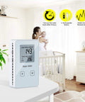 Portable Radon Detector And Home Radon Monitor Long And Short Term Radon Test Kit Rechargeable Battery Powered Meter on table