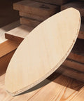 Premium Solid Core Wood Biscuits 100 Count Size 20 shown against wooden stack, designed for precise woodworking joints.