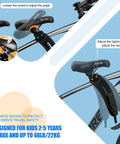 Front Mounted Kids Bike Seat for 2-5 Year Olds Up to 48 Lbs fits MTBs, showing seat adjustment feature