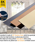 Slick Self Adhering Stainless Steel Black Metalized Wall Trim Molding With Mirror Like Finish in a room setting