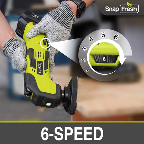 Cordless Oscillating Multi Tool Kit 20V With 6 Speeds Quick Lock Attachments 24 Accessories Battery And Fast Charger Included Ideal For Cutting Sanding Scraping 3.2 Degree Oscillation For Faster DIY Jobs