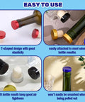 Slick PVC Heat Shrink Wine Capsules Paired With Wooden T Shape Stoppers And Sealing Plugs For DIY Cellar Wraps and Home Winemaking Craft Kits in various colors on wine bottles.