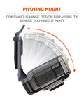Skullerz 8987 Rechargeable Universal Hard Hat LED Light with quick mount pivoting magnet illustration.