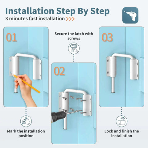Upgraded Aluminum Sliding Door Loop Lock With 2 Inch U Shaped Multi Angle Design installation steps
