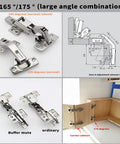 Two Piece 165 Degree Hidden Hinge For Face Frame Cabinets, Clip On Plate No Sweat Install, demonstrated on corner cabinet