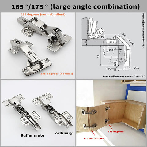 Two Piece 165 Degree Hidden Hinge For Face Frame Cabinets, Clip On Plate No Sweat Install, demonstrated on corner cabinet